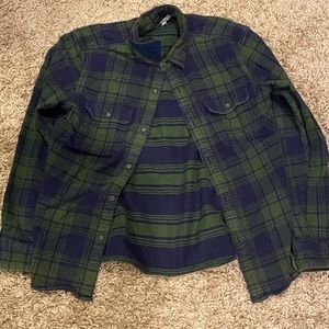 Uniqlo Green and Navy Flannel
